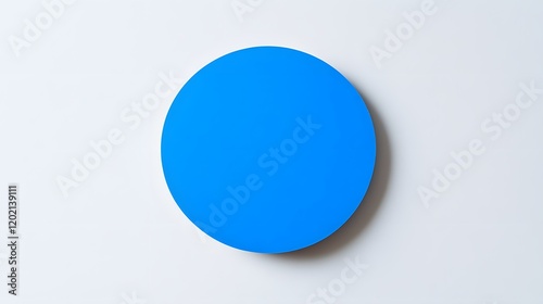 A vibrant blue circle on a white background