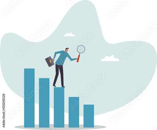 Business decline, loss or profit reduction, investment forecast of economic recession, negative return, price drop or financial downturn .business concept.flat character.
