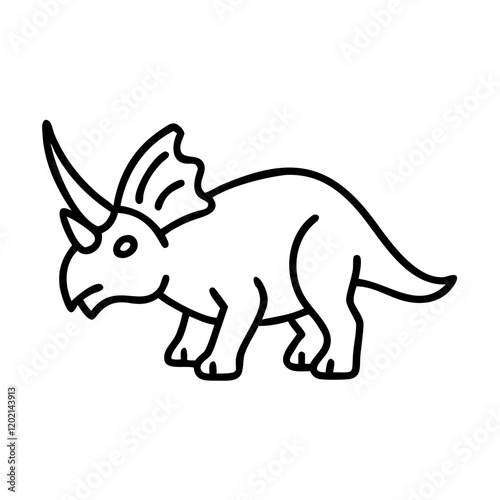  Triceratops dinosaurus vector illustration