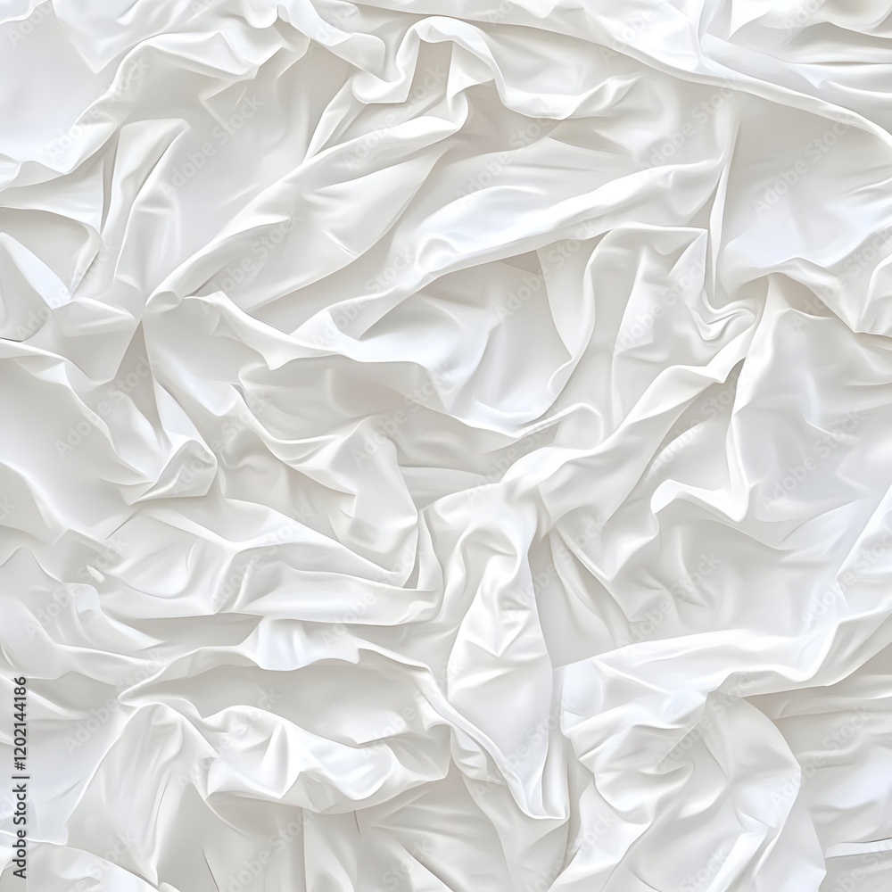 A textured white fabric with intricate folds and creases, creating a soft, elegant appearance. A textured white fabric with intricate folds and creases, creating a soft, elegant appearance.