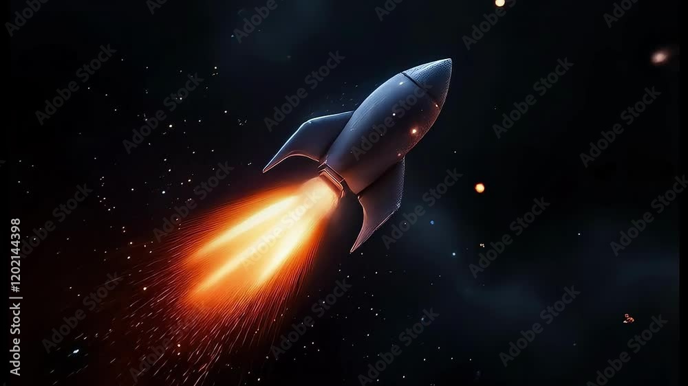 Futuristic rocket launching into the starry cosmos. Futuristic rocket launching into the starry cosmos.