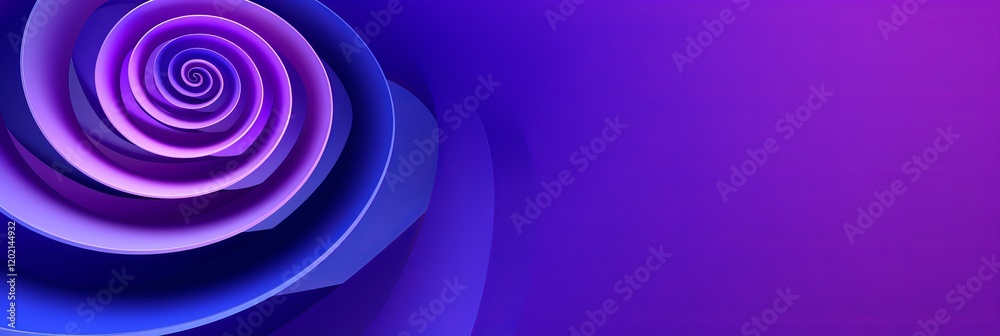 Obraz premium Vivid spiral design creates an illusion of depth in vibrant purple hues. Generative AI