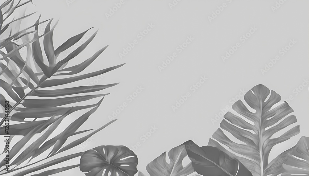 Fototapeta Collection of tropical leaves,foliage plant in blue color with space background