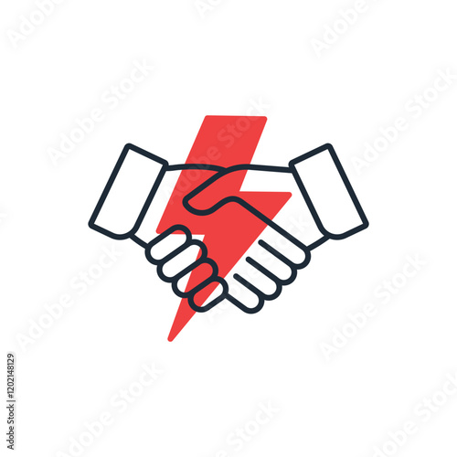 Breaking partnerships.Termination of cooperation.Cancel agreement. Vector linear icon isolated on white background.