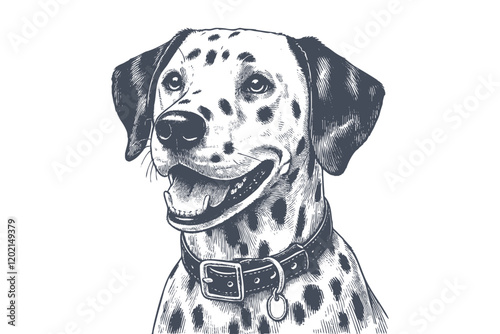 Dalmatian dog vector | dog vector | dog illustration | dog silhouette | dog tattoo | dog engraving | dog drawing  photo