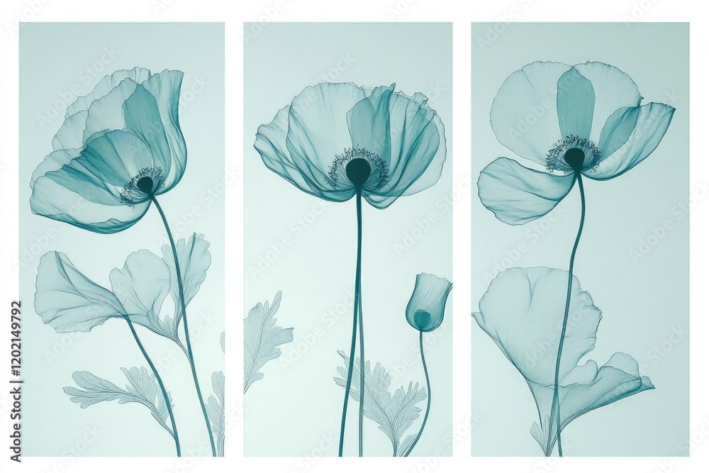 Naklejka premium Blue Flowers Series