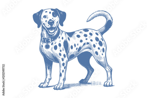 Dalmatian dog vector | dog vector | dog illustration | dog silhouette | dog tattoo | dog engraving | dog drawing  photo