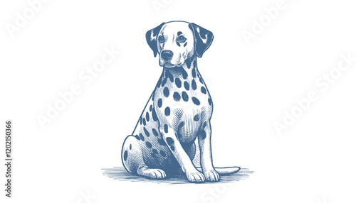 Dalmatian dog vector | dog vector | dog illustration | dog silhouette | dog tattoo | dog engraving | dog drawing 