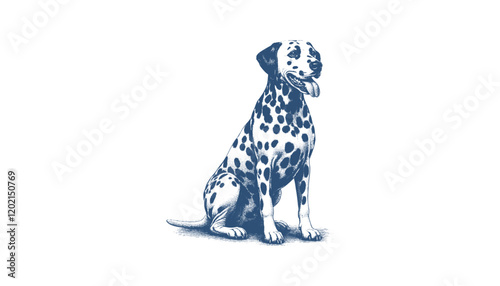 Dalmatian dog vector | dog vector | dog illustration | dog silhouette | dog tattoo | dog engraving | dog drawing  photo