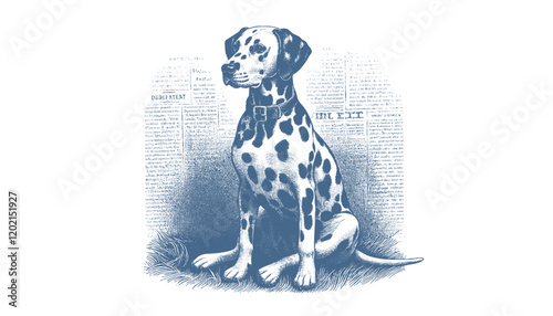 Dalmatian dog vector | dog vector | dog illustration | dog silhouette | dog tattoo | dog engraving | dog drawing 