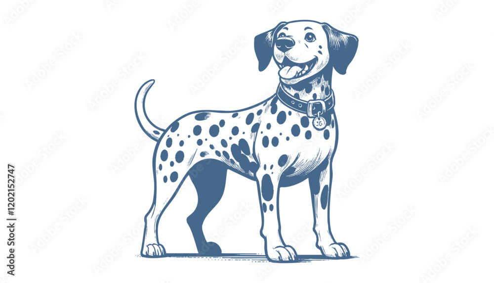 Dalmatian dog vector | dog vector | dog illustration | dog silhouette | dog tattoo | dog engraving | dog drawing 
