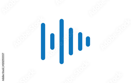 Podcast soundwave line of voice. Record music player. Mobile talk track. Message sound wave. Social network speech audio. Equalizer icon with spectrum noise. Vector illustration.
