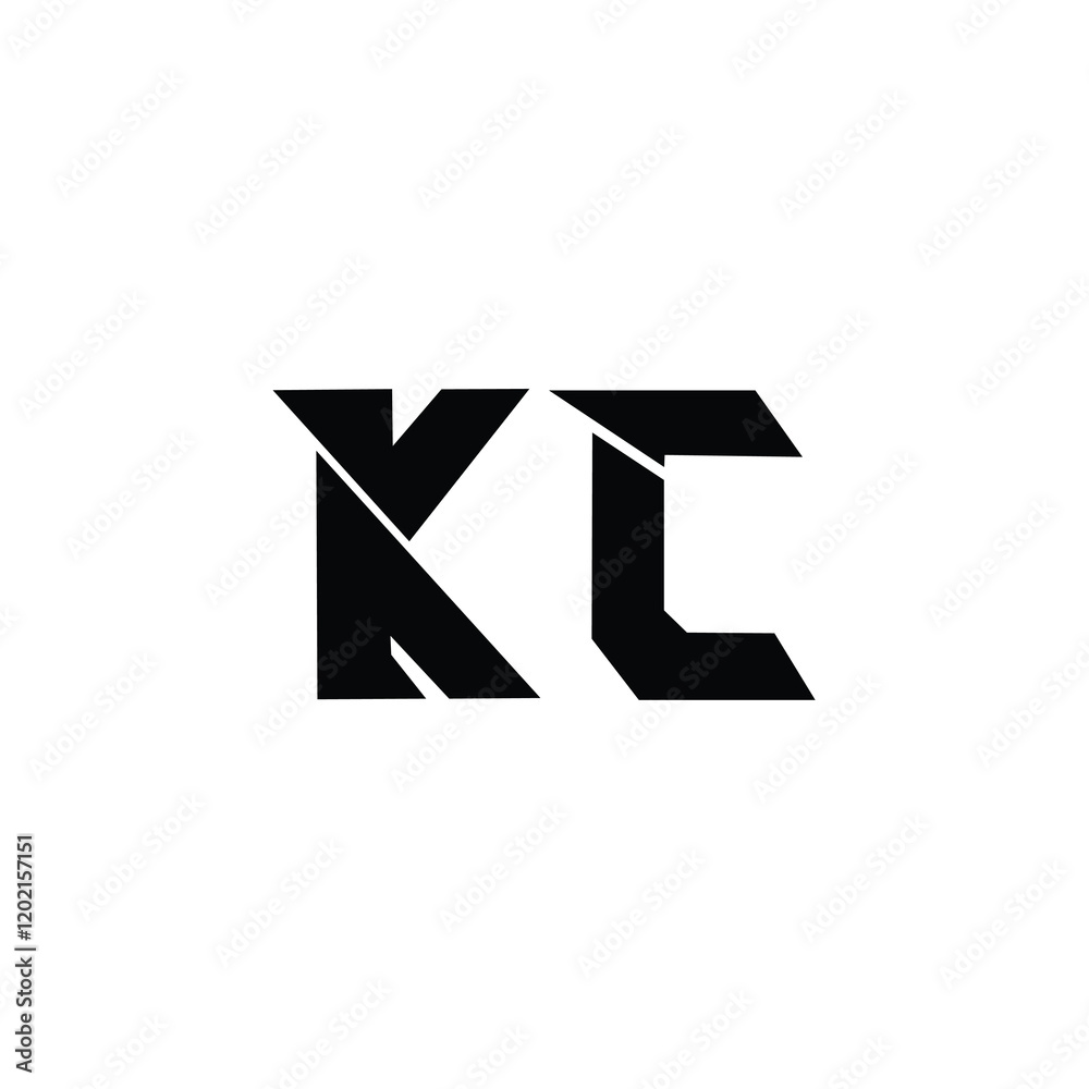Obraz premium KC monogram logo design letter text name symbol monochrome logotype alphabet character simple logo