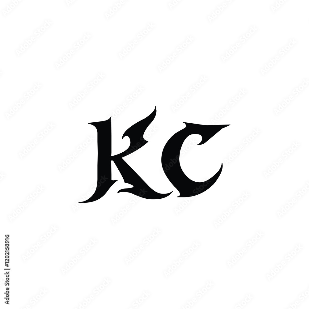 KC monogram logo design letter text name symbol monochrome logotype alphabet character simple logo KC monogram logo design letter text name symbol monochrome logotype alphabet character simple logo