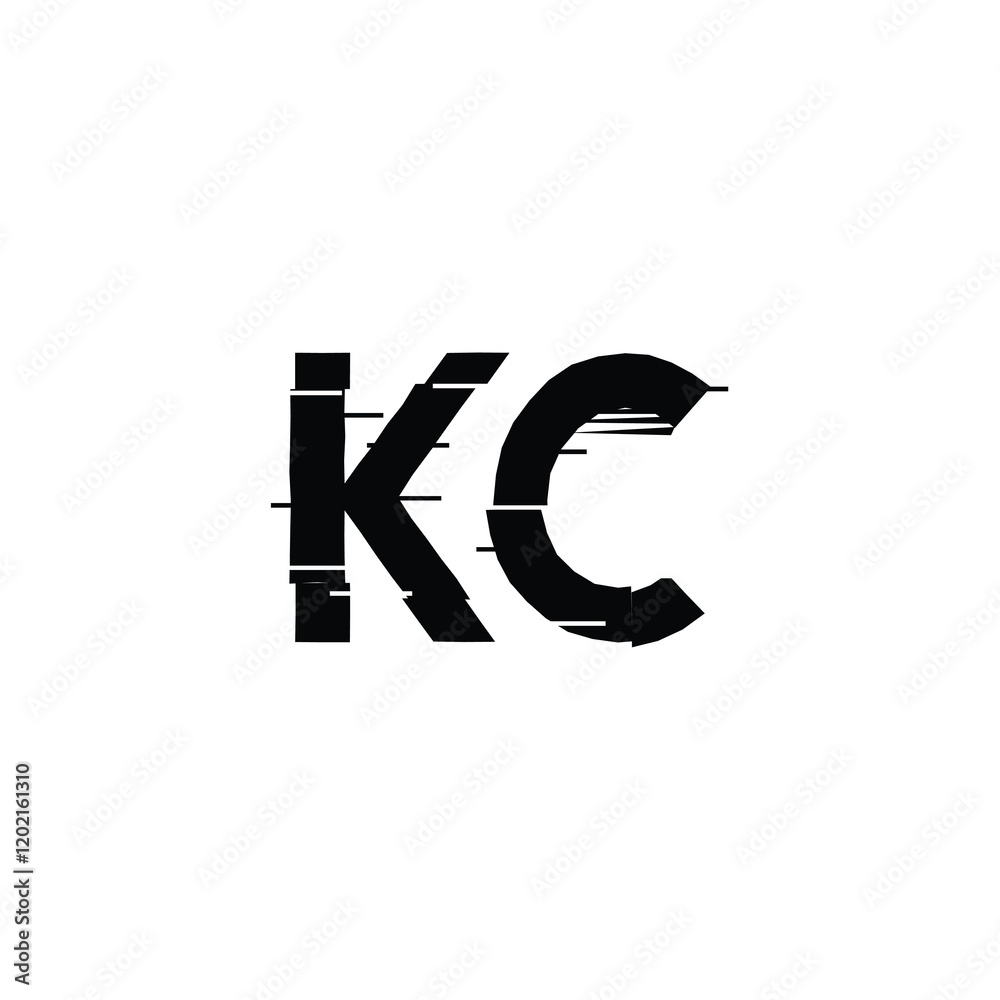 Obraz premium KC monogram logo design letter text name symbol monochrome logotype alphabet character simple logo