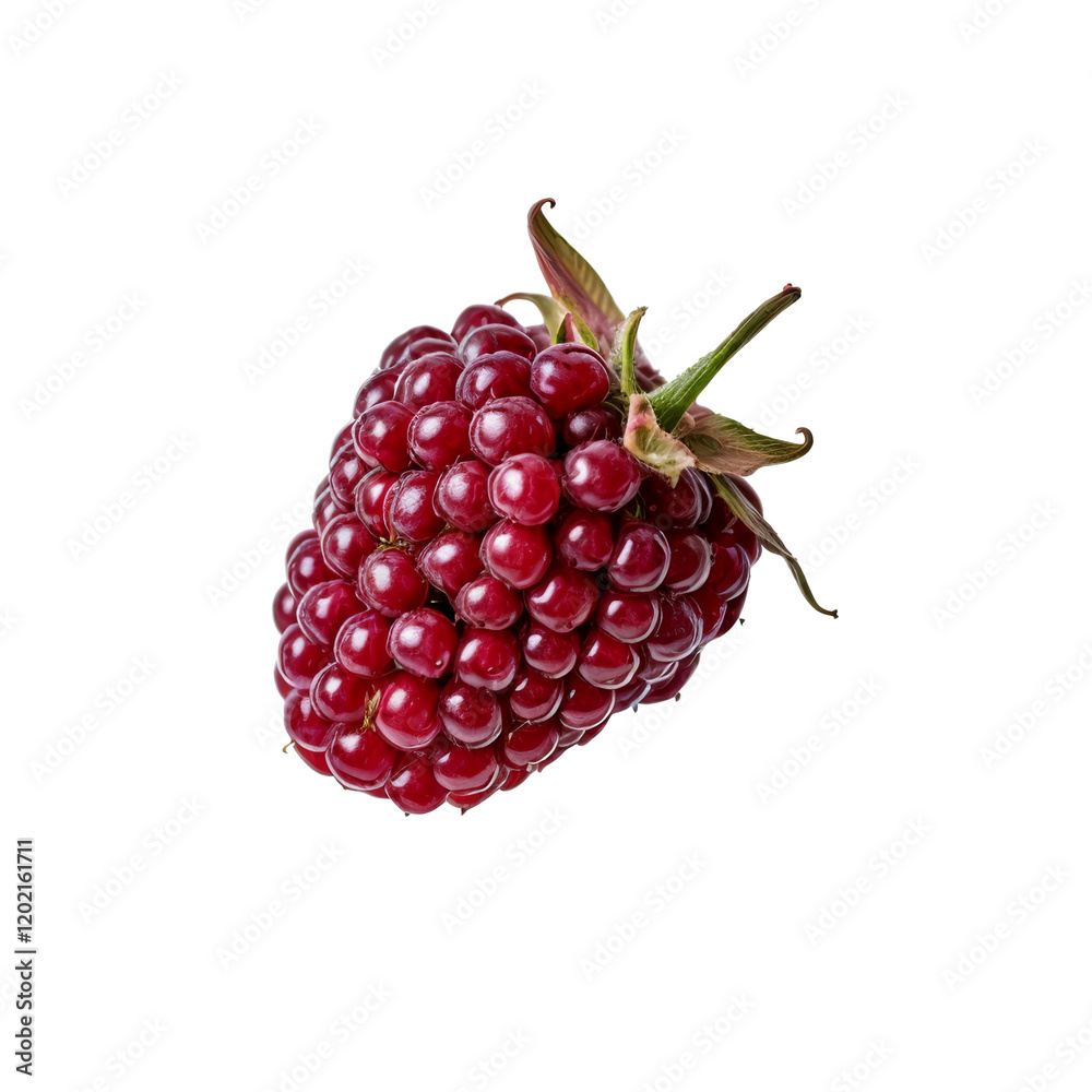 Ripe Blackberry: A plump and juicy blackberry, bursting with vibrant red color and delicate green stem, ready to be enjoyed. Ripe Blackberry: A plump and juicy blackberry, bursting with vibrant red color and delicate green stem, ready to be enjoyed.