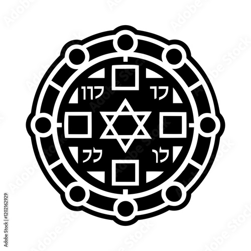 A filled style icon of hebrew calendar symbol photo