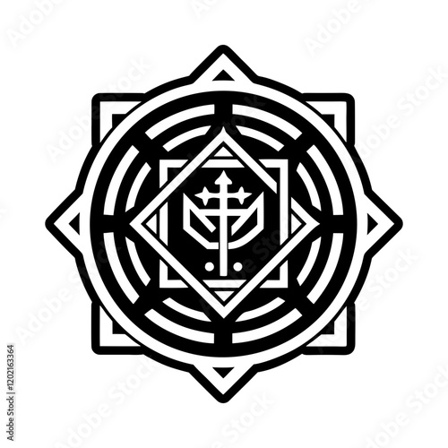A solid style icon of psalm symbol