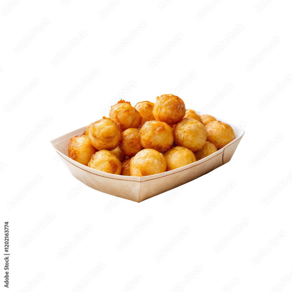 Golden Fried Cheese Balls: A mouthwatering serving of golden fried cheese balls, perfect for a snack or appetizer. The cheese balls are arranged in a paper boat. Golden Fried Cheese Balls: A mouthwatering serving of golden fried cheese balls, perfect for a snack or appetizer. The cheese balls are arranged in a paper boat.