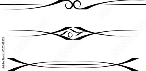black and white set of delimiters for text, dividers