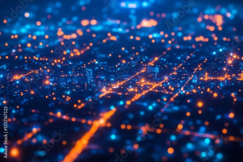 Wallpaper Mural Abstract Night Cityscape Illuminated Lightscape Torontodigital.ca