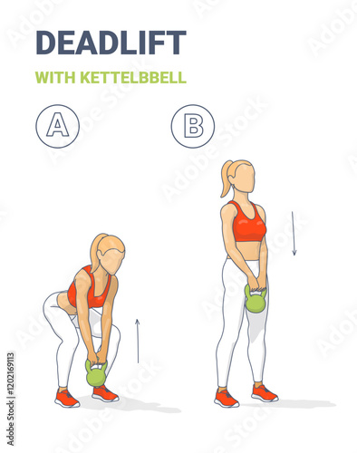 Kettlebell Deadlift Exercise Guide for Women in Two Steps