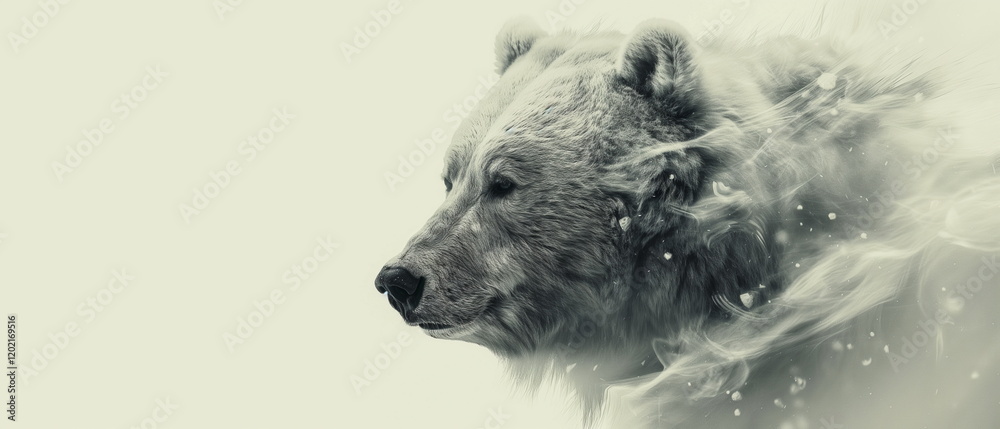 Obraz premium romantic bear on a white background. Soft textures_002