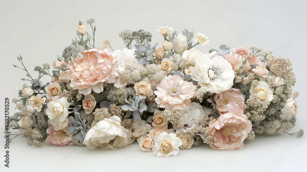 romantic bouquet of flowers on a white background._005 romantic bouquet of flowers on a white background._005