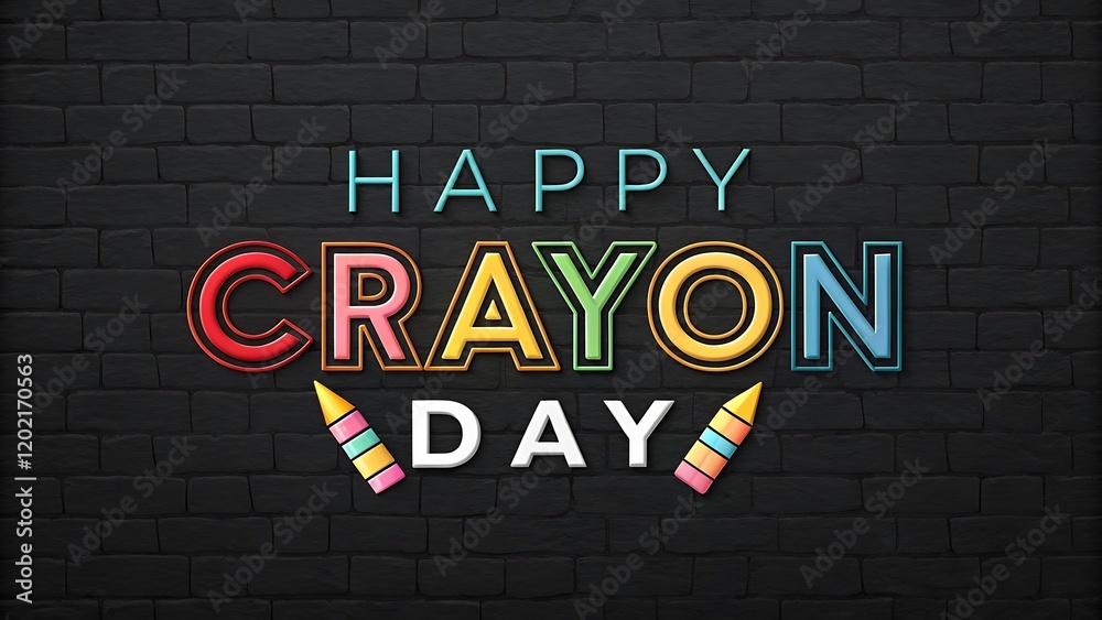 Obraz premium happy crayon day design