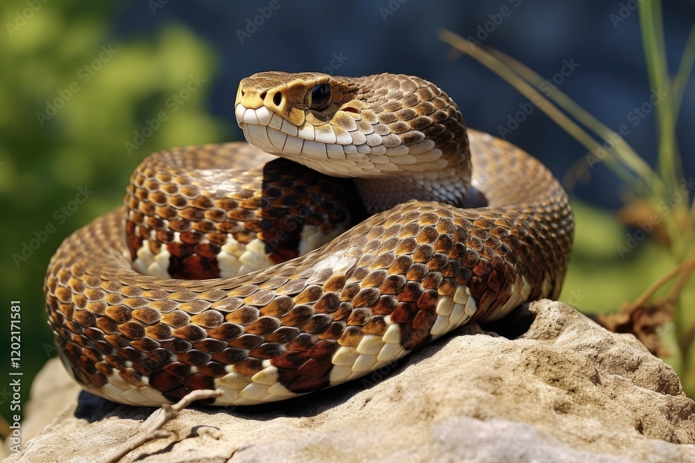 Fototapeta premium Bull Snake in its Natural Habitat: An Exotic Reptile Species for Herpetology and Biology Enthusiasts
