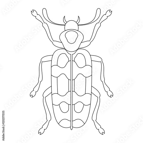 Wallpaper Mural Coloring book of bug, bogger beetle. Doodle insect. Nature and biodiversity insect specie. Beetle vector flat illustration. Torontodigital.ca