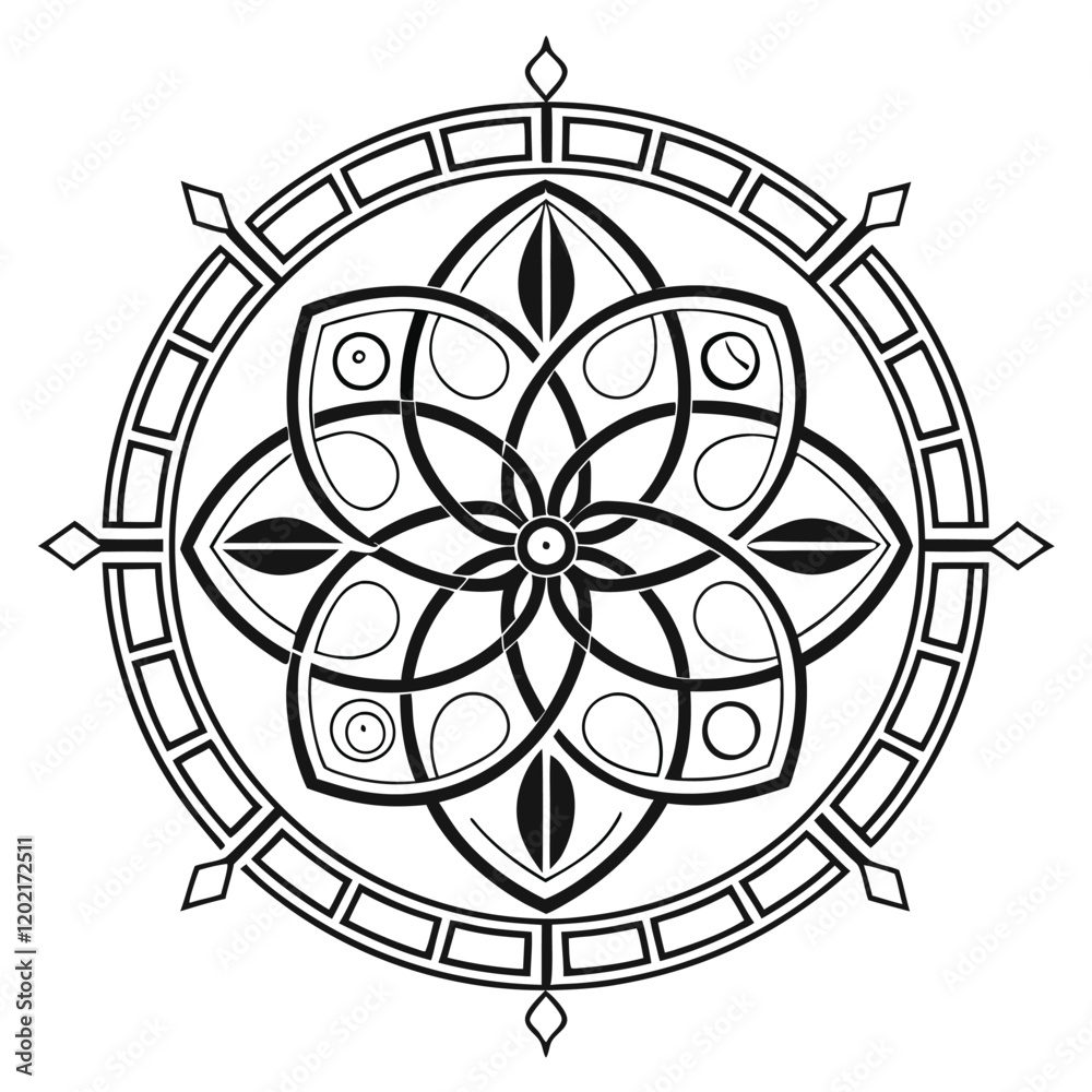 Fototapeta premium Minimalist Mandala Vector Design 
