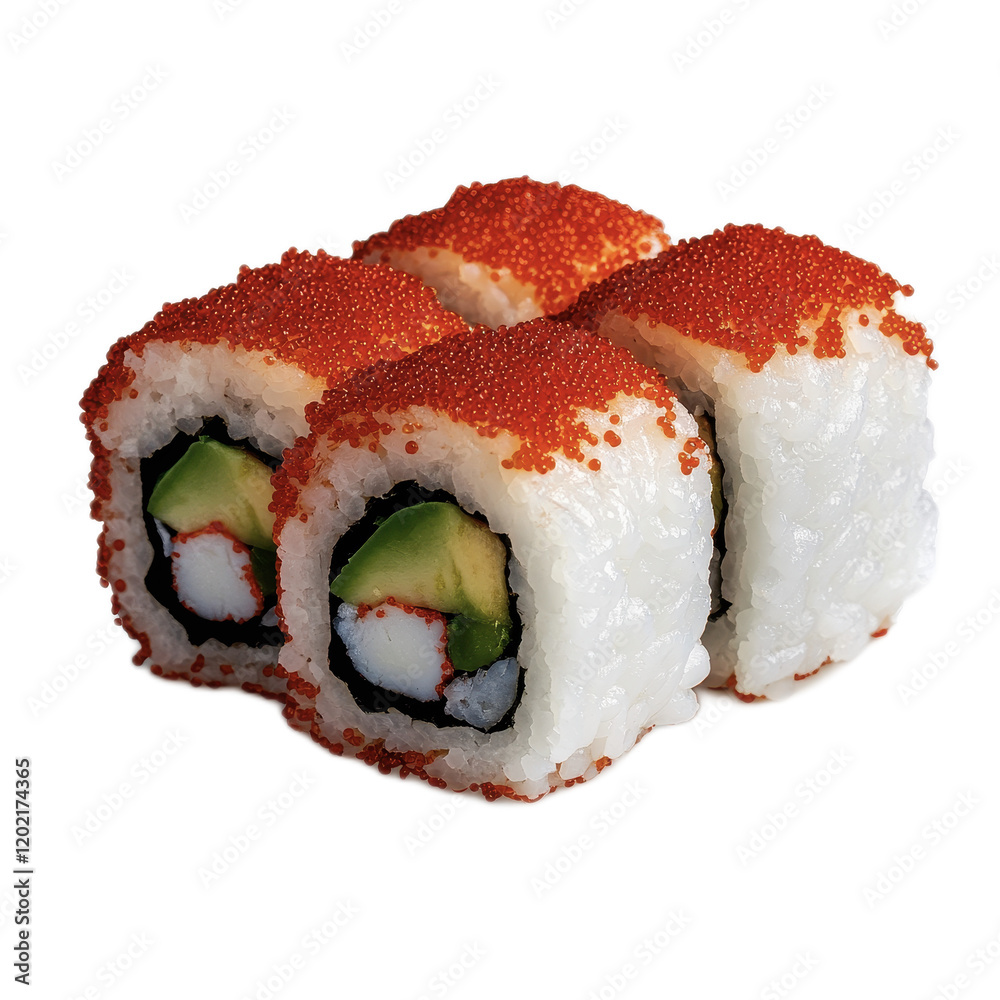 Fresh Sushi Rolls with Vibrant Toppings Fresh Sushi Rolls with Vibrant Toppings
