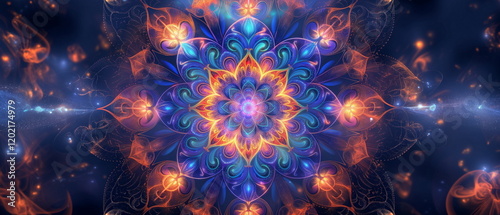 Romantic mandala bright neon colors. Texture Marbl_001