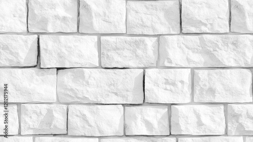 white brick wall background. Textured white brick wall. Closeup white brick wall, texture or background. Modern white brick wall texture background. 