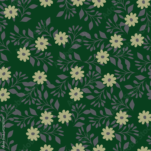 Vintage seamless floral pattern. Liberty style background of small pastel colorful flowers. Small flowers scattered over a white background. Stock vector for printing on surfaces