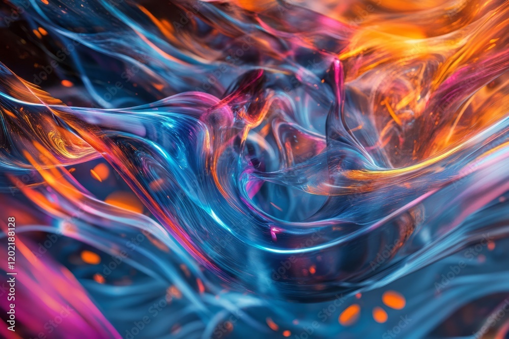 Abstract Swirling Liquid Light Neon Colors Abstract Swirling Liquid Light Neon Colors