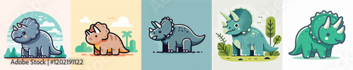Triceratops vector collection