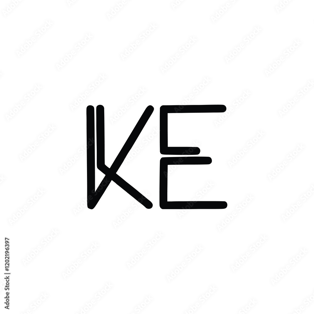 KE monogram logo design letter text name symbol monochrome logotype alphabet character simple logo KE monogram logo design letter text name symbol monochrome logotype alphabet character simple logo