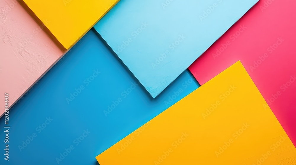 Colorful geometric background with pink blue yellow shapes in a modern abstract design Copy Space Colorful geometric background with pink blue yellow shapes in a modern abstract design Copy Space