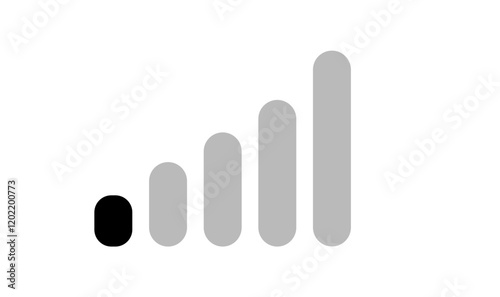 Low 4G mobile network signal icon isolated mobile network signal icon