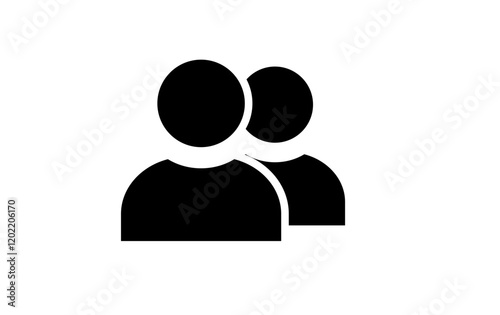 user isolated icon , 2 person vector transparent icon