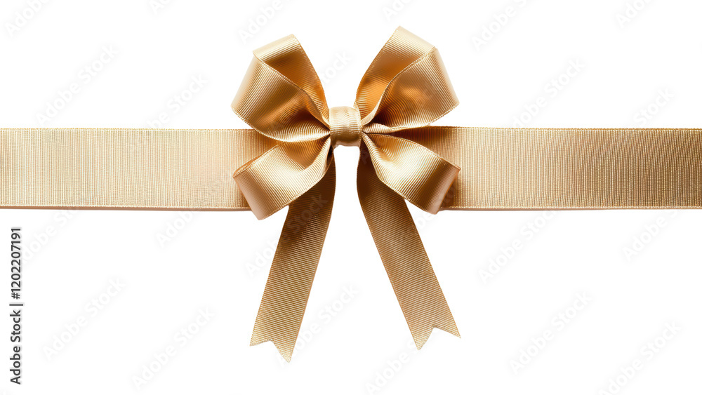 Elegant gold ribbon with bow, perfect for gifts and decorations Elegant gold ribbon with bow, perfect for gifts and decorations