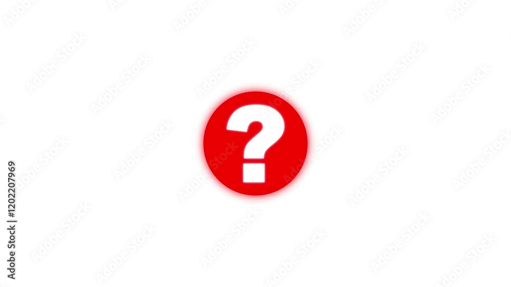 Glowing questions mark pop up video animation on circle. Glowing questions mark pop up video animation on circle.