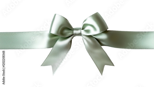 Elegant mint green satin ribbon bow with tails for decoration