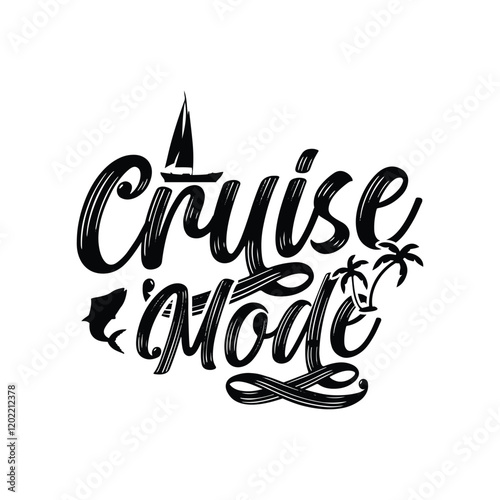Family Vacation t shirt design, Vacation t shirt design, Cruise t shirt, This design is ideal for prints, t-shirt, mug, poster, and many other tasks, Sail ship anchor, t-shirt print. Sea cruise vector