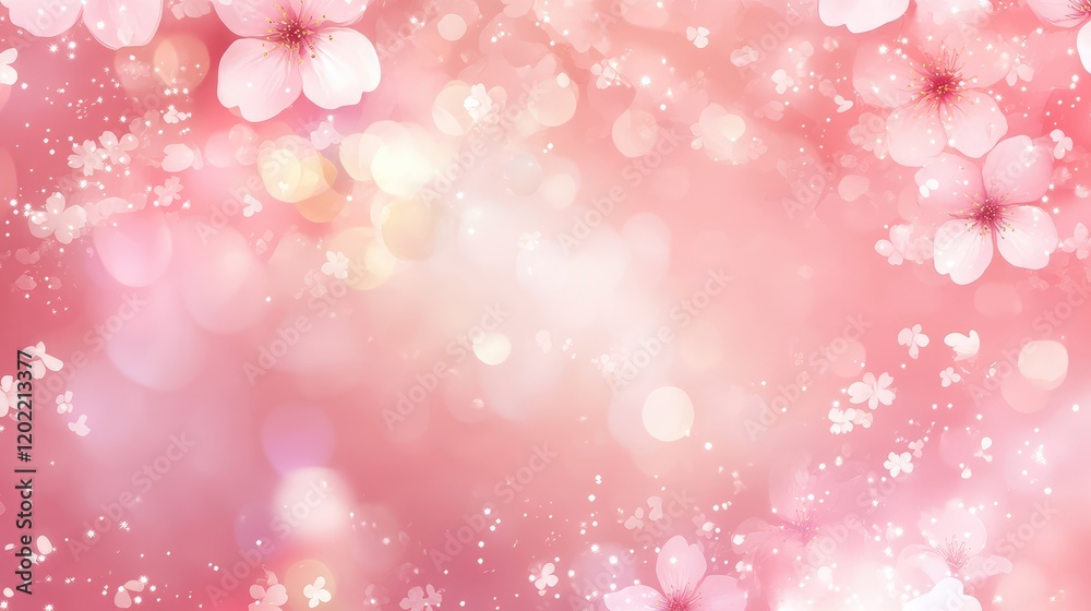 Soft pink floral background with bokeh lights and subtle cherry blossom elements, ideal for feminine design projects, Copy Space available. Soft pink floral background with bokeh lights and subtle cherry blossom elements, ideal for feminine design projects, Copy Space available.