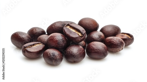 Wallpaper Mural Coffee beans on white background with copy space for text or advertising. High quality image of roasted coffee beans. Torontodigital.ca