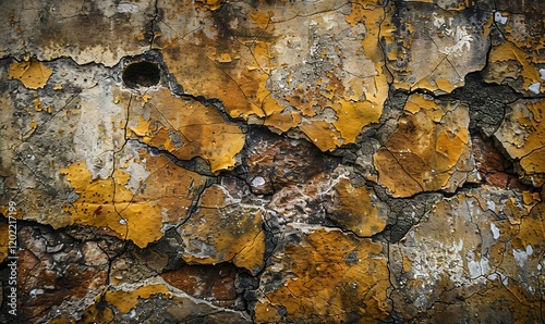 Weathered rustic texture with cracked surfaces and rich earthy colors