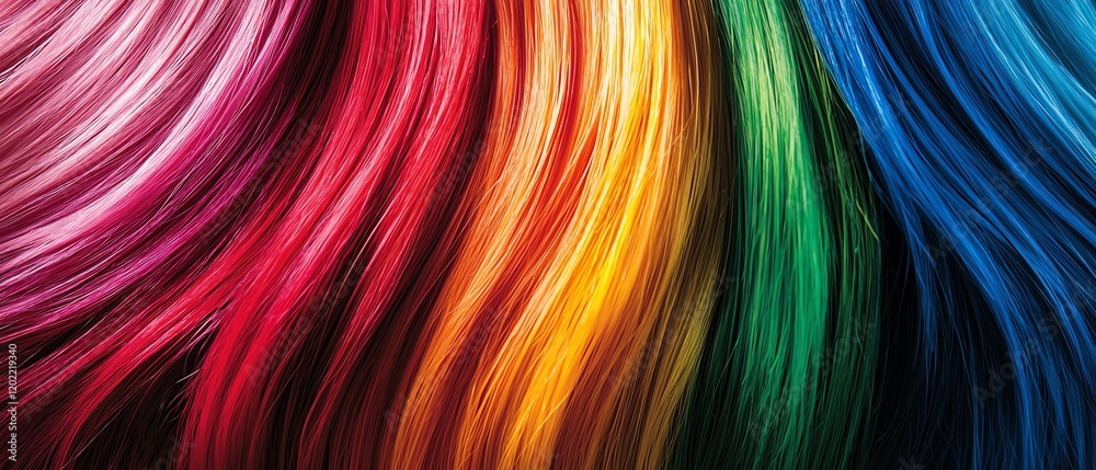 Fototapeta premium A vibrant swirl of colorful strands representing creativity and imagination in design projects.